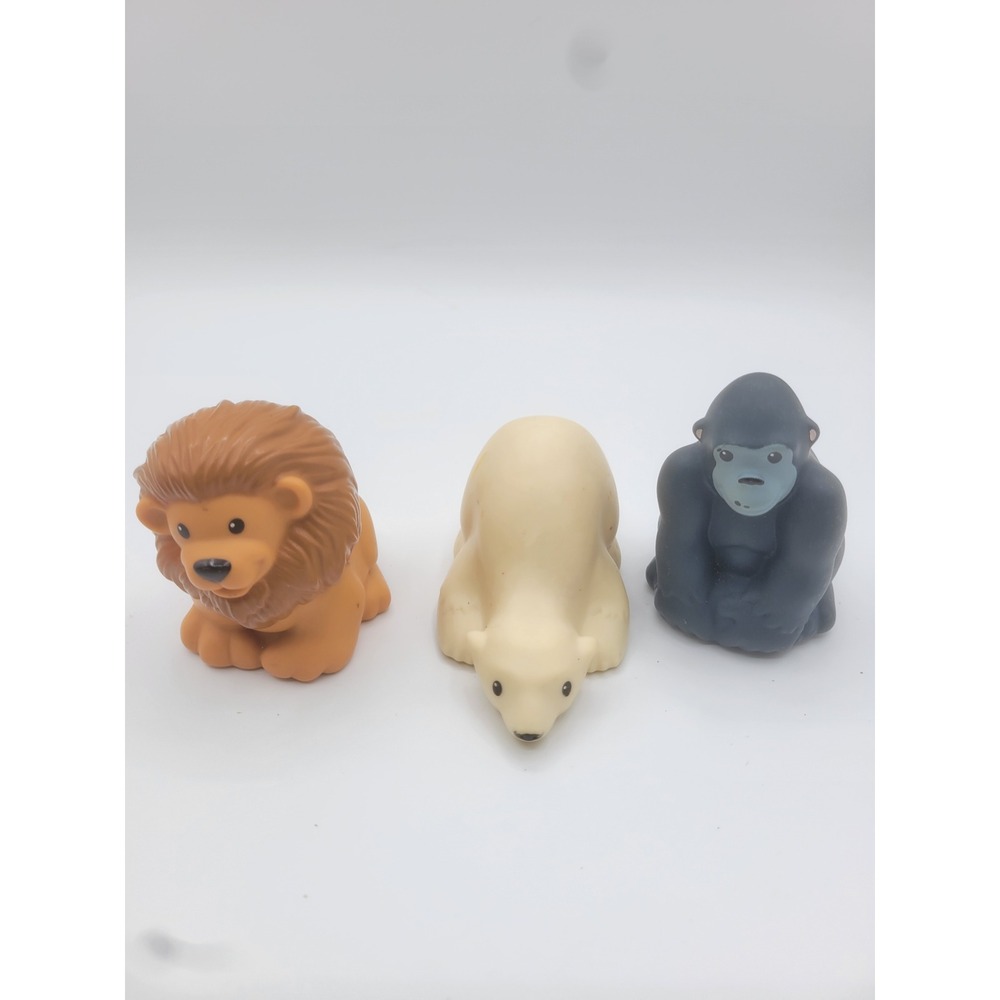 Fisher Price Little People‎ Zoo Animals Lion Polar Bear Gorilla Figures Set of 3